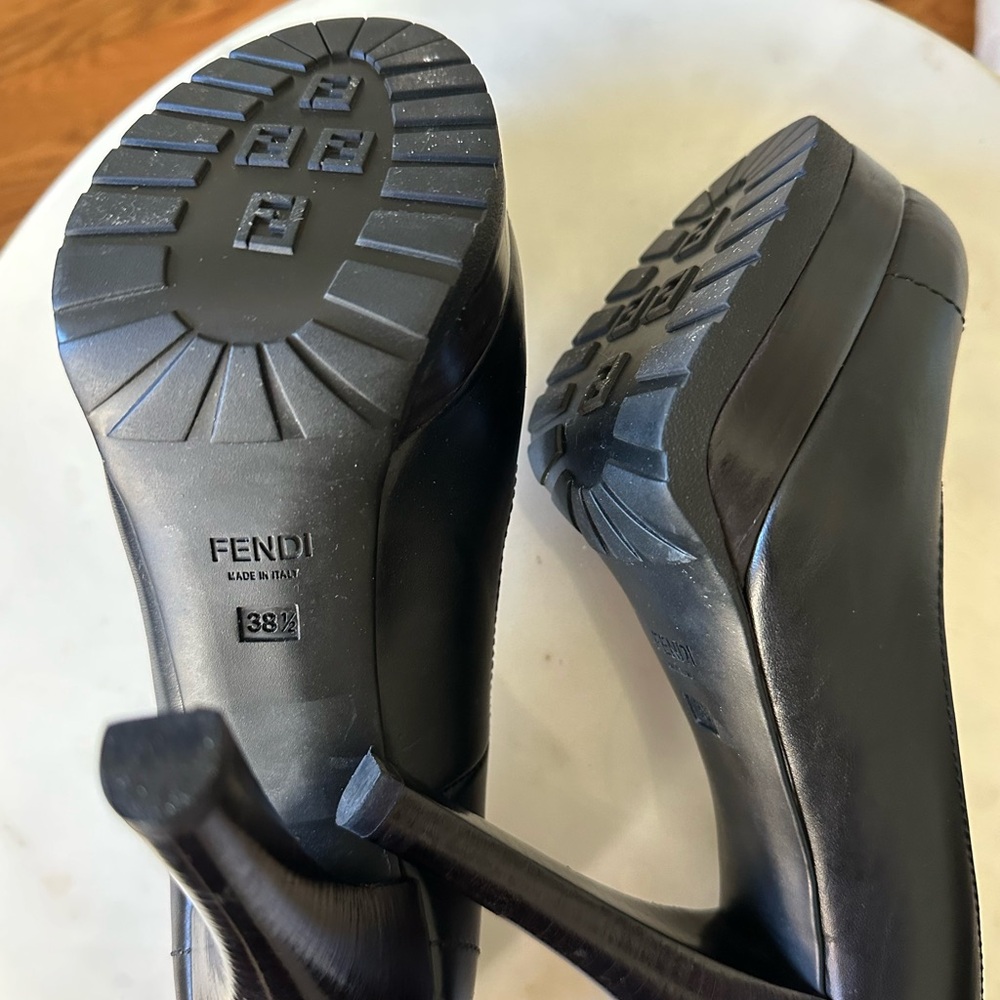 FENDI Black Platform Pumps 38.5 - Picture 5 of 5